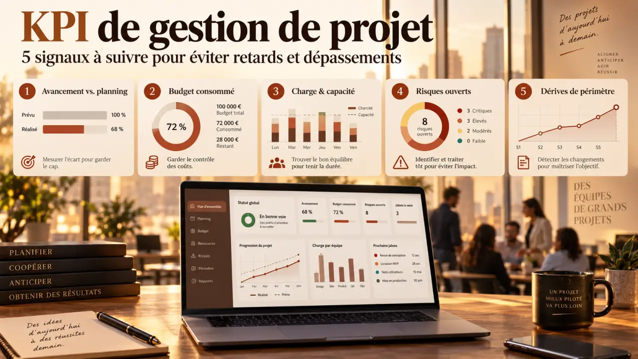 KPI de gestion de projet : 5 signaux à suivre pour éviter retards et dépassements