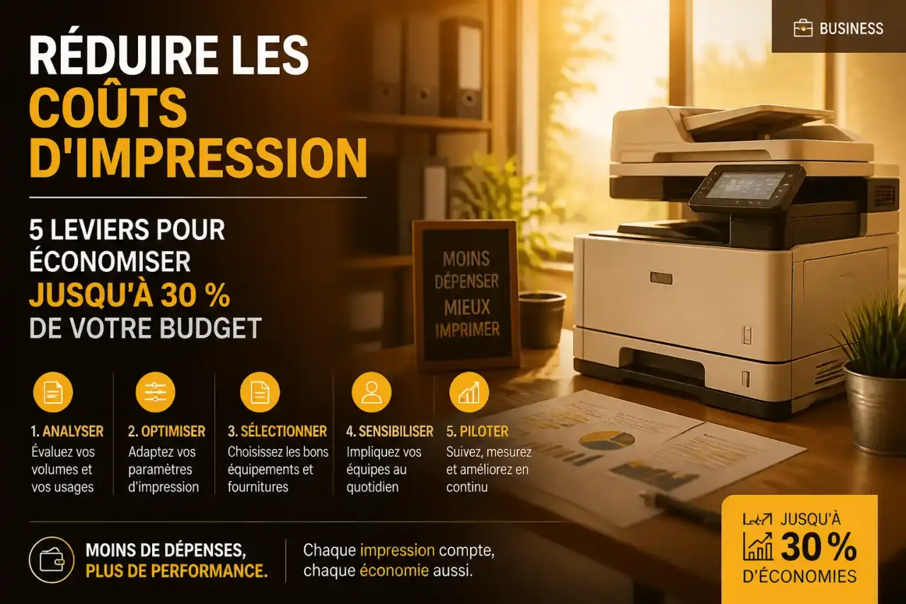 Réduire les coûts d'impression : 5 leviers pour économiser jusqu'à 30 % de votre budget