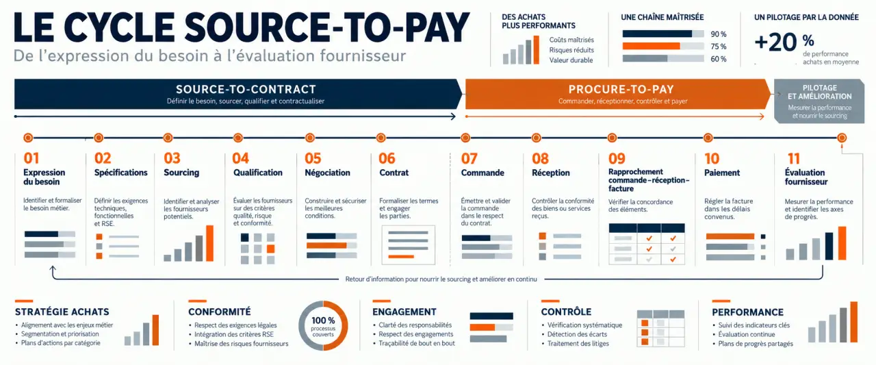 Cycle procure-to-pay et source-to-pay du procurement, de l’expression du besoin au paiement