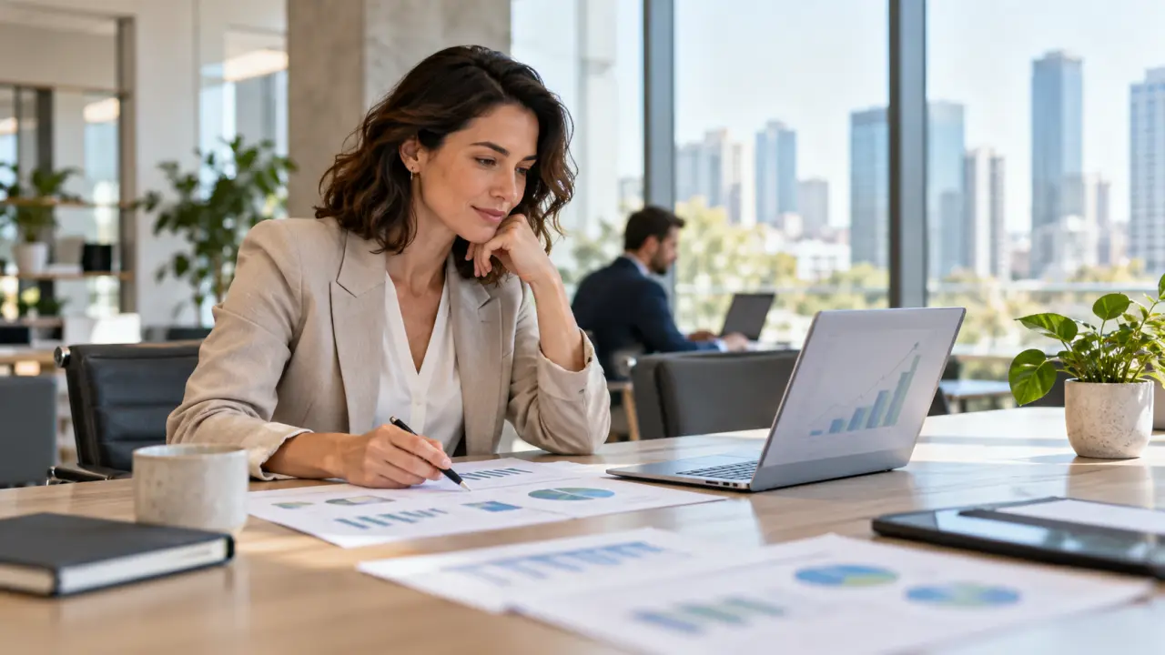 Dirigeant analysant les projections financières de son business plan