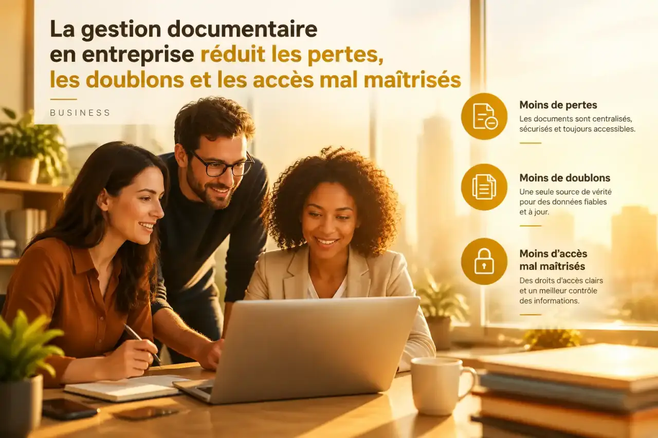 La gestion documentaire en entreprise réduit les pertes, les doublons et les accès mal maîtrisés